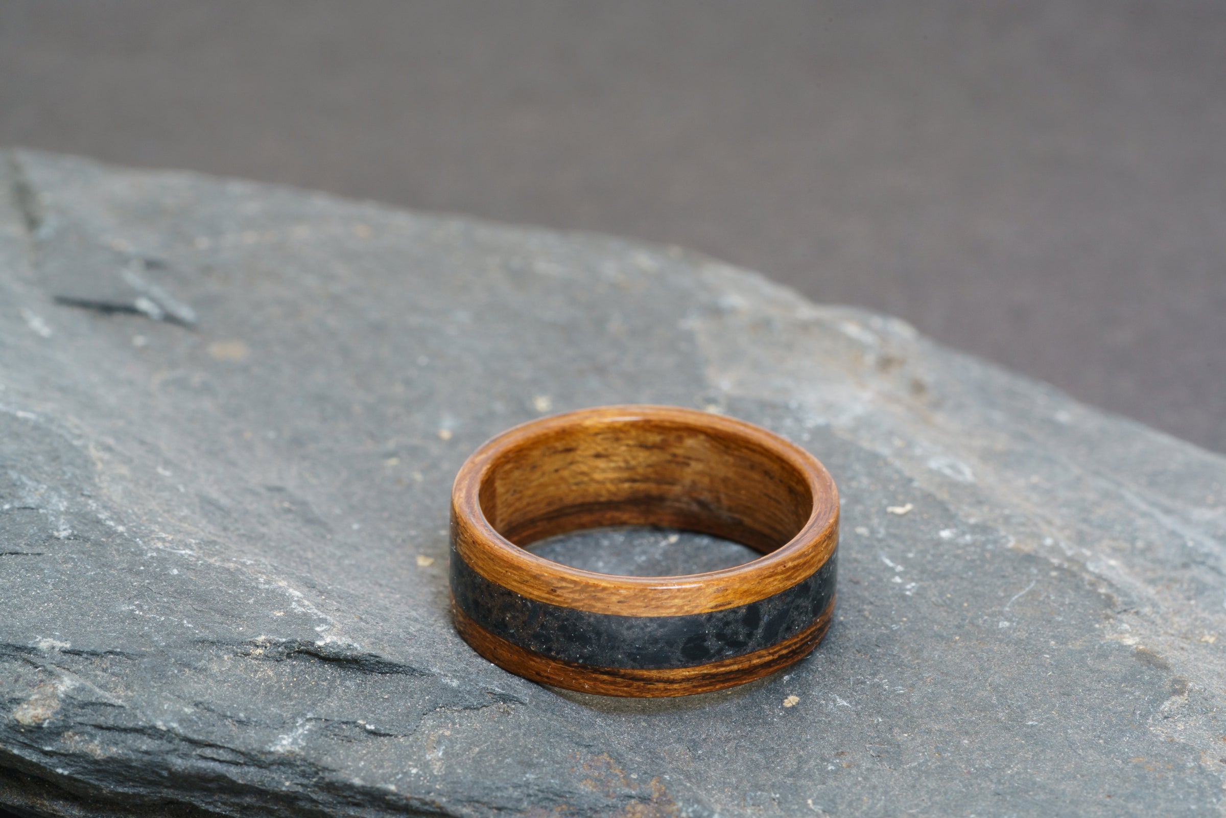 Welsh Slate Rings Welsh Slate Bentwood Ring | Ammonite Studio